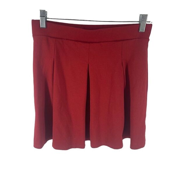 ModCloth Pleated skater Skirt Mini Flared Elastic Waist Stretch Red Size Medium - Picture 12 of 12